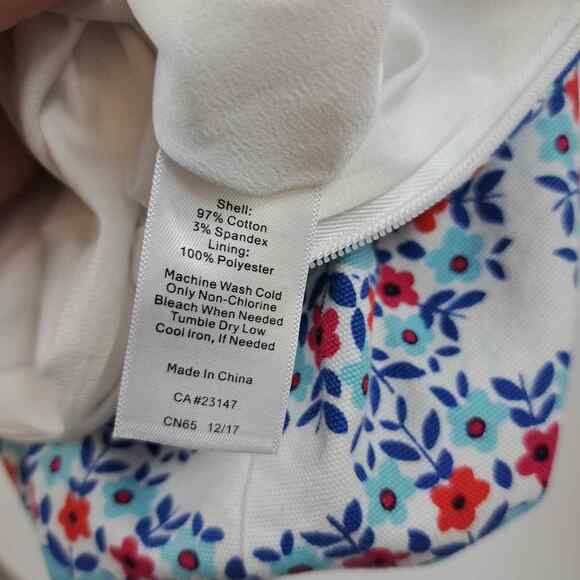 Talbots 8 Petite Skirt Geometric Print Teal Pencil Happy Bright Bold Red 8P Y2K - Picture 3 of 6